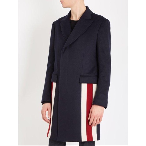 Gucci Stripe-trimmed Cashmere And Wool-blend Coat - Picture 3 of 15